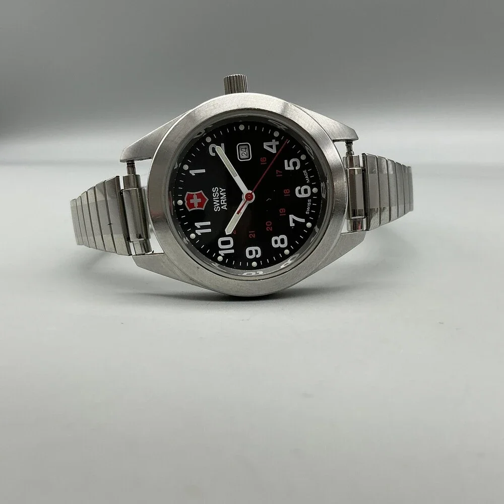 Victorinox Swiss Army Cavalier Mens Watch 34mm Black Dial NON WORKING For Parts